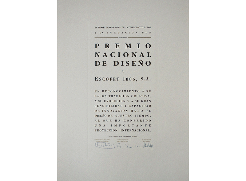 National Design Prize 1992 a Escofet 1886