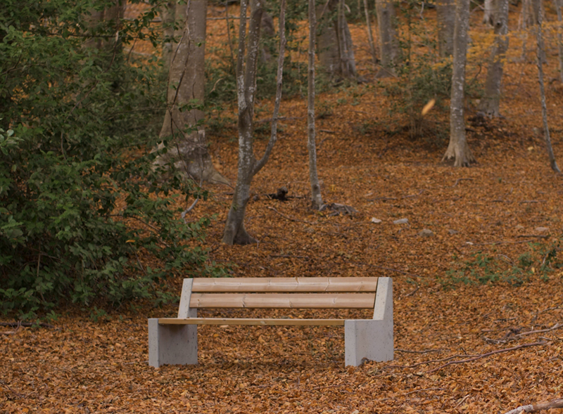 Alpine sustainable bench ecodesign