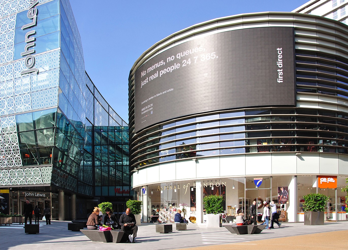 Urban furniture at Westfield Stratford City Shopping Center