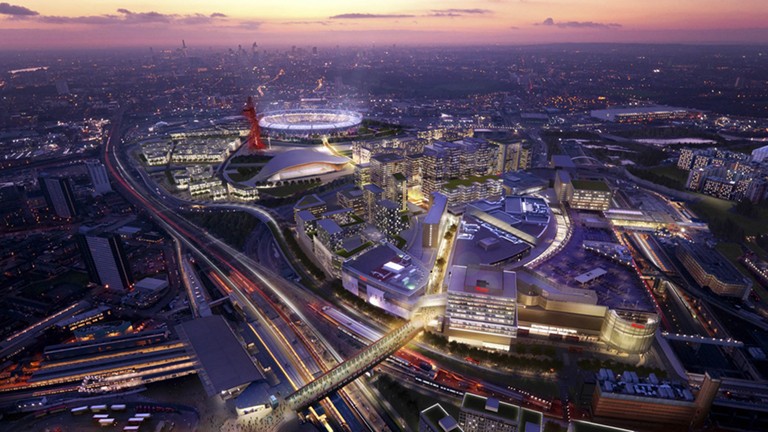 Urban furniture at Westfield Stratford City Shopping Center