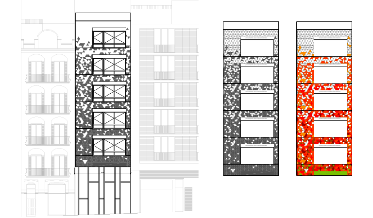 Esgrafiados del Edificio Viu de la calle Lepant en el barrio de la Sagrada Familia en Barcelona, obra de Pich-Aguilera Esgrafiados del Edificio Viu de la calle Lepant en el barrio de la Sagrada Familia en Barcelona, obra de Pich-Aguilera