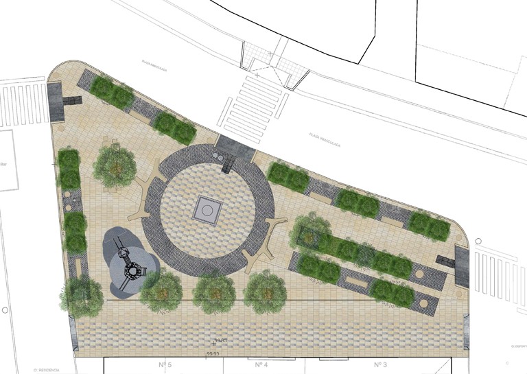 Plaza Inmaculada en Tamarite de Litera Planta general Plaza Inmaculada