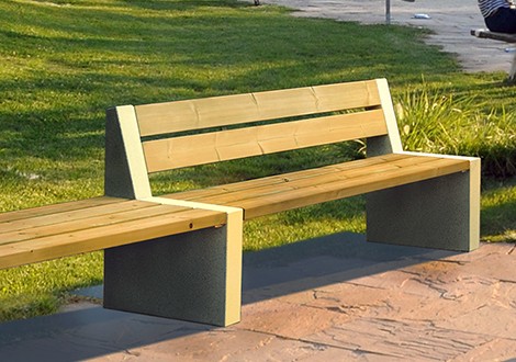 Banco Alpine de madera y hormigon de Escofet_lab