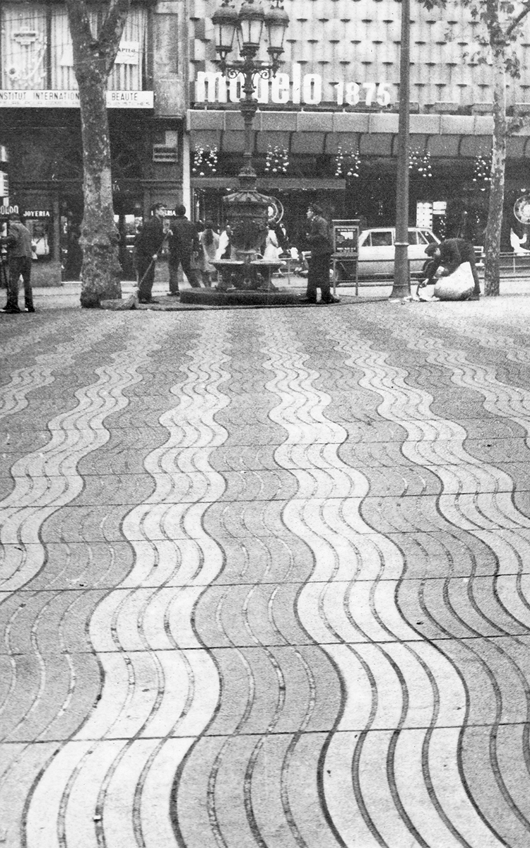 Historia Rambla de Barcelona. Pavimento Escofet